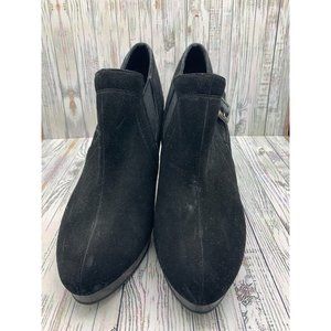 Fioni Women’s Black High Heel Dress Buckle Slip on Bootie Ankle Boots Size 10